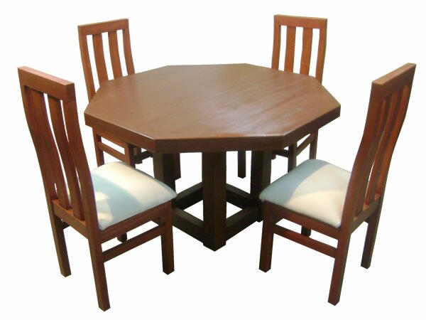 Comedor mesa octagonal pata central 4 sillas comedores dyp ... Comedores muebles