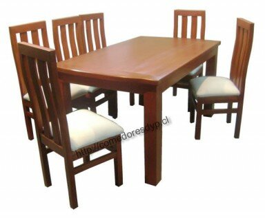 Juego comedor mesa rectangular, esquinas con curva 154x90, 6 ... Imagenes de comedores de madera
